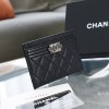 Chanel boy silver card holder