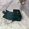 Chanel handle mini flap bag green snakeskin 20cm