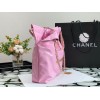 Chanel pink leather tote shopping bag