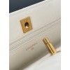 Chanel Woc double chain white leather bag