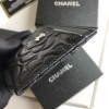 Chanel black rose silver card holder