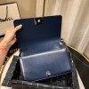 Chanel Medium Crinkled Calfskin Chevron Boy Flap Bag Blue