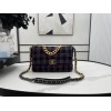 Chanel 19 flap tweed pink black bag 30cm