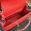 Chanel 17CM Mini Flap Red Bag Caviar Leather With Gold&Silver Hardware