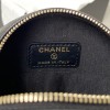 Chanel 22S Quilted Caviar Black Mini Round Clutch