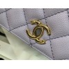 Chanel coco handle mini purple caviar leather