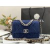 Chanel flap bag light blue 19 bag denim 26cm