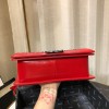 Chanel Medium Crinkled Calfskin Chevron Boy Flap Bag Red