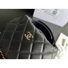 Chanel black lambskin pouch