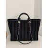 Chanel Deauville Black Stripes 2WAY Bag