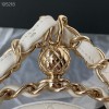 Chanel Round Chain Clutch in White