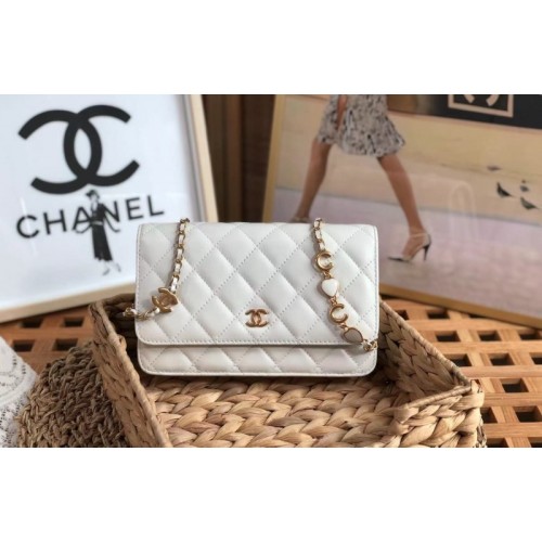 Chanel Woc CC chain white leather bag