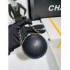 Chanel Black Metal Leather Basket Ball