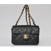 CHANEL 1112 Black Caviar Leather Flap Bag With Gold Hardware
