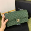 Chanel green caviar flap bag 25cm