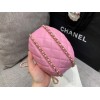 Chanel pink lambskin pouch with chain bag