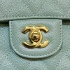 Chanel CF flap mint green grain leather 25 gold bag