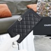 Chanel boy caviar black silver zipper wallet