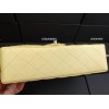 Chanel classic flap caviar leather bag gold hardware yellow 25cm