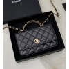 Chanel woc caviar handle black leather bag