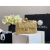 Chanel Lambskin & Gold-Tone Small Metal Flap Bag Yellow 20cm