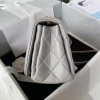 Chanel flap metal mix gray lambskin bag