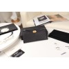 Chanel black quilted zipper wallet