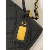 Chanel 22k Calfskin & Gold-Tone Metal Black Bag