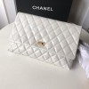 Chanel Palm print calfskin clutch White 002