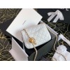 Chanel Lambskin & Gold-Tone Small Metal Flap Bag White 13cm