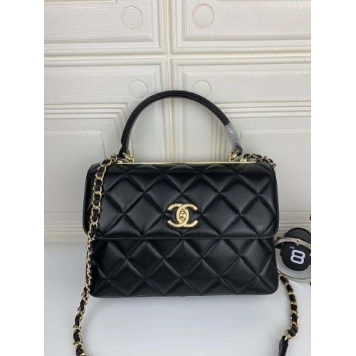 Chanel Trendy CC Flap Top Handle Bag with Gold Hardware