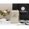 Chanel Quilted Lambskin Phone Holder with Chain Black