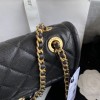 Chanel flap bag caviar leather gold hardware