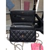 Chanel Grained Calfskin Wallet Charm WOC Black