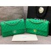 CHANEL 1112 Green 2.55 Lampskin Flap 25cm Bag