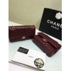 CHANEL 1112 Wine Red Medium Size 2.55 Lambskin Leather Flap Bag With Gold/Silver Hardware