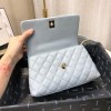 Chanel Coco Grained Calfskin Blue Flap Bag 24cm