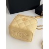 Chanel square vanity yellow leather mini bag