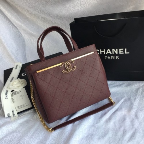 Chanel Tote Bag Dark Wine red 57563