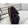 Chanel 19 flap tweed pink black bag 30cm