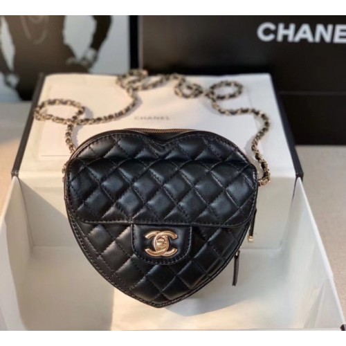 Chanel New Heart Shaped Bag AS2060 Black