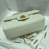 Chanel grained calfskin top handle flap bag white 20cm