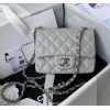 Chanel 17cm Classic Flap Bag Grey Caviar Leather silver hardware USD 290.00