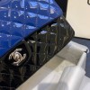 Chanel blue patent leather CF flap bag 25cm