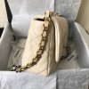 Chanel gold flap cream bag 19 medium size