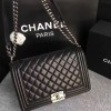 Chanel 28cm New Medium Boy Lambskin Handbag silver&gold