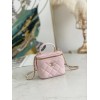 Chanel case pink handle leather bag