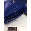 CHANEL 1112 Blue Medium Size 2.55 Lambskin Leather Flap Bag With Gold/Silver Hardware