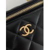 Chanel square vanity black leather mini bag