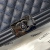 Chanel boy caviar leather all black 25cm